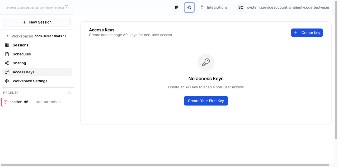 API keys management